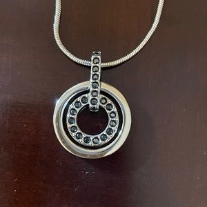 Swarovski Black Crystal Pave Circle Necklace